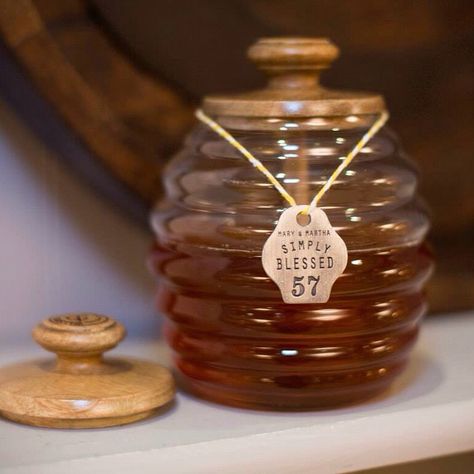 Who knew honey could get sweeter? It's the little things, like our Mary and Martha Honey pot, that can make all the difference! Keep your honey accessible, near, and prettily displayed in our honey jar. Order today at choose2bless.com #honey #lifeissweet #tabledecor #tablemanners #homedesign #decor #table #familytime #preciousmoments Honey Container, Honey Jars, Mary And Martha, Table Manners, Bee Inspired, Independent Consultant, Honey Jar, Honey Pot, Decor Table