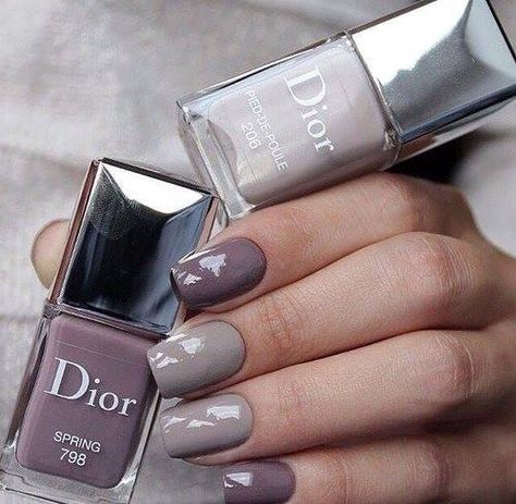 ♥ Dior Nail Polish, Dior Nails, Grey Nail Designs, Unghie Nail Art, Super Nails, Nail Polishes, Gel Manicure, Nail Polish Colors, Perfect Nails