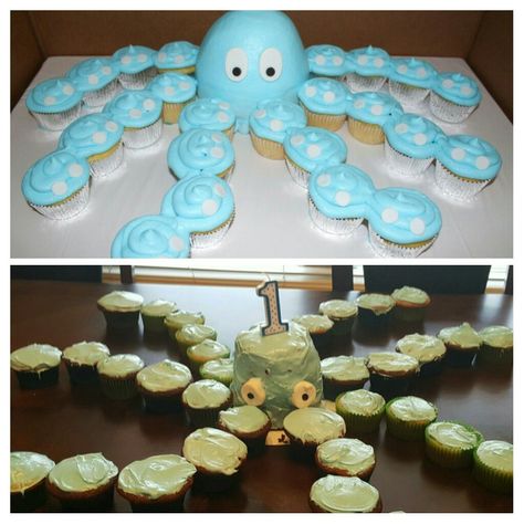 Octopus cake on pinterest  Nailed It !! Blue Ringed Octopus, Octopus Cake, Ringed Octopus, Nailed It, Baked Goods, Octopus, Penny, Birthday Parties, Cupcake