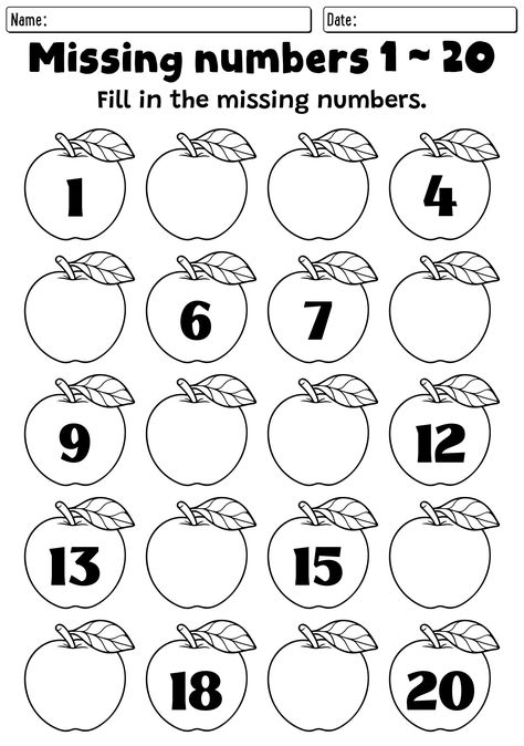 Number Recognition Kindergarten 1-20, 1 To 20 Missing Numbers Worksheet, Math To 20 Worksheet, Missing Number Activities Preschool, Counting Worksheets For Kindergarten 1-20, 1-5 Number Worksheets, 1 20 Number Worksheet, Preschool Number Worksheets 1-20 Free, Worksheet Numbers 1-20