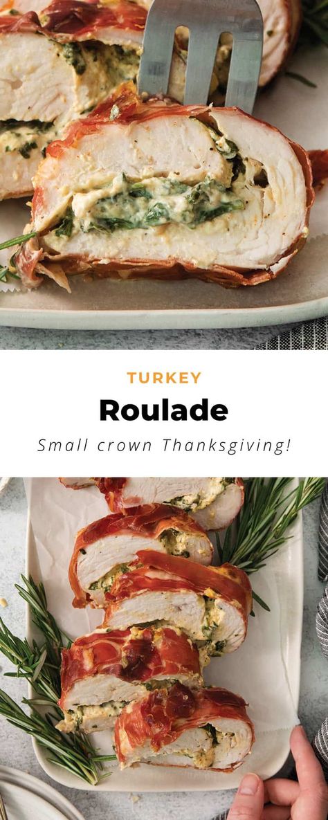 Switch things up this holiday season and serve this cheesy and delicious turkey roulade. Cheesy Turkey, Turkey Roulade, Whole Turkey, Clean Eating Dinner, Gluten Free Cheese, Turkey Breast, Cheese Recipes, Main Dish, Quick Easy Meals