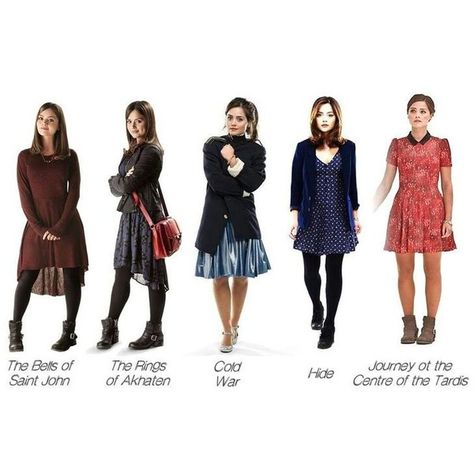 Clara Oswald outfits Doctor Who companion | Nerdyishness | Pinterest ❤ liked on Polyvore featuring doctor who Clara Outfits, Clara Oswald Clothes, Doctor Who Outfits, Doctor Who Clara, Doctor Who Companion, Geek Chic Fashion, Clara Oswald, Jenna Louise Coleman, Soft Gamine