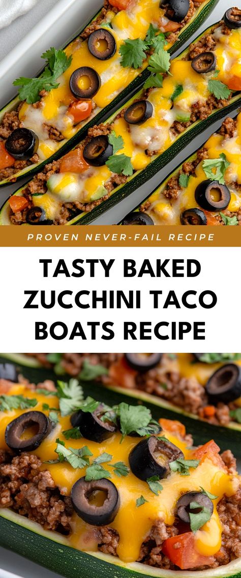 Image for Tasty Baked Zucchini Taco Boats Recipe Zucchini Taco Boats, Taco Boat Recipes, Taco Boats, Zucchini Recipes Baked, Baked Zucchini, Bake Zucchini, Zucchini Boats, Mexican Cheese, Taco Night