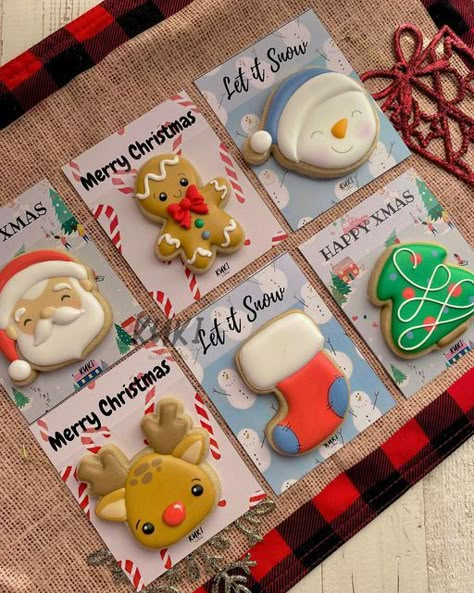 Creative Christmas Food, Christmas Cookies Packaging, Christmas Pastries, Christmas Cookies Gift, Sugar Cookie Royal Icing, Happy Xmas, Xmas Cake, Sugar Cookie Designs, Christmas Hamper