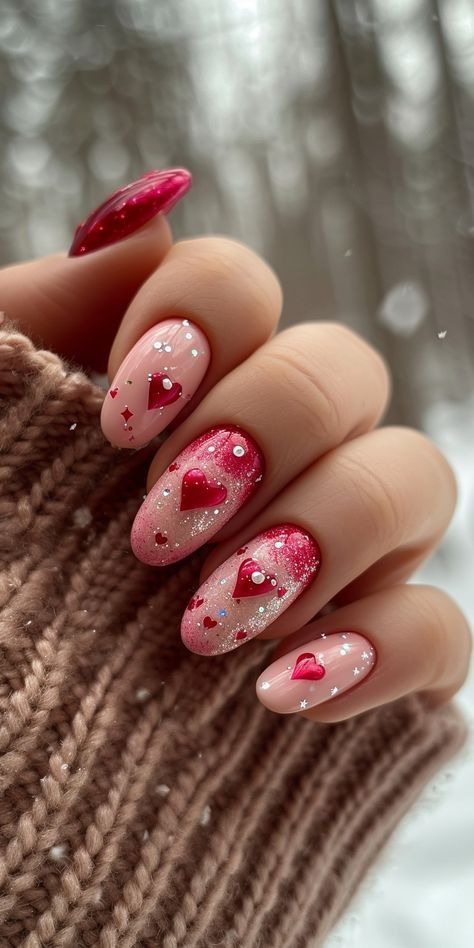 French Manicure Tips, Nana Nails, Red French Manicure, Lavender Nail Polish, Valentines Nail Art Designs, Red Ombre Nails, Valentine Nail Art, February Nails, Red French