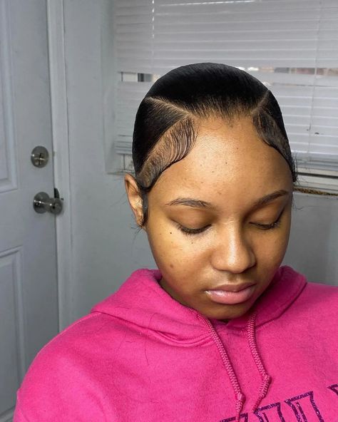 Slicked Back Ponytail 4c, Triangle Slick Back Ponytail, 3 Way Part Slick Back, Triangle Part Slick Back Ponytail, Middle Slick Back Bun, Slick Back No Part Natural Hair, Slicked Back Hairstyles Black Women, Three Part Slick Back Bun, Slick Back Styles Natural Hair