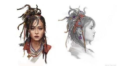 ArtStation - SKULLSWORN - Pyrre Lakatur Sci Fi Hair, Graduation Project, Concept Art Character, Face Expressions, Hair Reference, Face Design, Kpop Fanart, Main Character, Art Inspiration Drawing