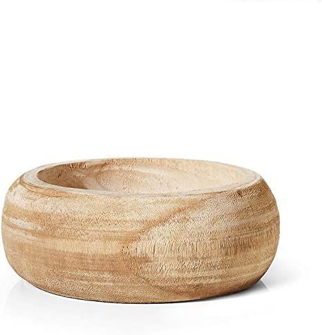 Serene Spaces Living 9.5" Paulownia Round Wood Bowl, Handmade Wooden Decorative Bowl for Décor, Parties, Wedding Centerpiece, Floral Arrangements, Sold Individually, Measures 4" Tall and 9.5" Diameter Centerpiece Floral Arrangements, Event Bar, Silk Floral Arrangements, Amazon Home Decor, Organic Wood, Wood Vase, Wood Bowl, Decorative Bowl, Natural Home Decor