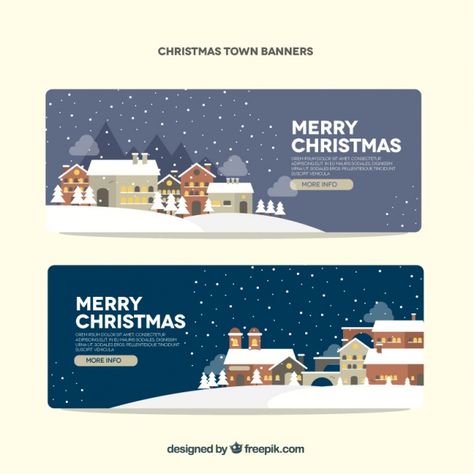 Snowy landscape banners Free Vector Winter Banner, Infographic Ideas, Christmas Movie Night, Snowy Landscape, Info Design, Christmas Town, Christmas Graphics, Winter Design, Web Graphics