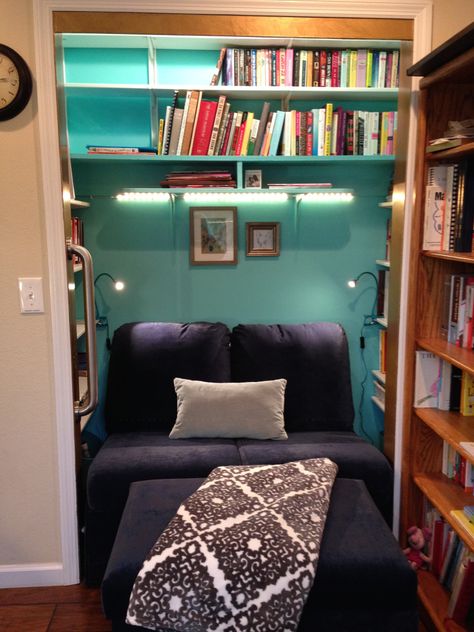 Book Nook Closet, Book Nook Kids, Closet Nook, Reading Nook Closet, Closet Transformation, Reading Nook Kids, Bed Nook, Bedroom Nook, Nook Ideas