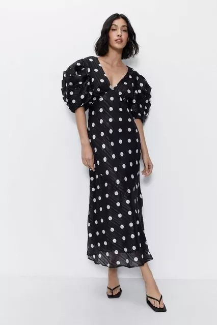 Occasion Wear | Cocktail Dresses & Occasion Tops | Warehouse Polka Dot Top Outfit, Jewellery For Wedding, Wedding Guess Dress, Simple Jewellery, Wedding Guest Style, Guess Dress, Polka Dress, Wide Brimmed Hats, Polka Dot Print