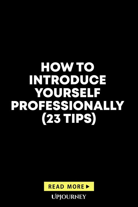 Learn how to introduce yourself professionally with these 23 valuable tips. Master the art of making a great first impression in any setting, whether it's at a job interview, networking event, or meeting new clients. These tips will help you confidently navigate introductions and leave a lasting impact with your interpersonal skills and communication techniques. Elevate your professional presence starting today! How To Make A Great First Impression, How To Introduce Yourself In Interview, My Self Introduction For Interview, Meeting Etiquette, 365 Questions, Work Etiquette, Psychology Terms, Need Quotes, Communication Techniques