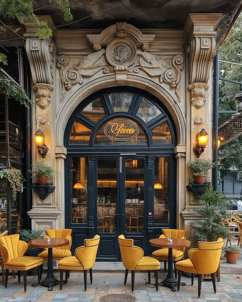 Cafe Facade, Italian Restaurant Interior Design, Italian Restaurant Interior, Resturant Interior, French Chateau Homes, Cafe Exterior, Wallpaper Theme, England Aesthetic, Italian Cafe