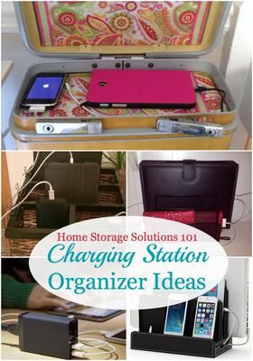 Lots of charging station organizer ideas for your home, to charge all kinds of electronic devices from phones, tablets, portable games, GPS devices and more, and hide those cords! {on Home Storage Solutions 101} Home Projects Diy, Budget Storage, Charging Station Organizer, Diy Rustic Home, Electronics Storage, Organizer Ideas, Charging Stations, Charger Station, Dieter Rams