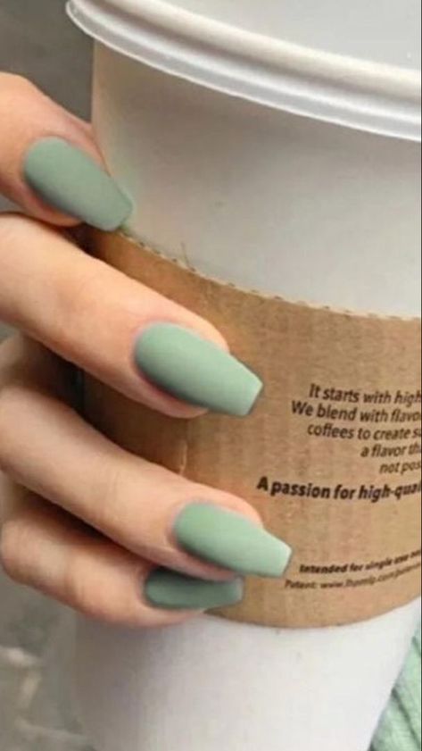 Neutral Green Nails, Classy Green Nails, Acrylic Nails Green, Green Nail, Casual Nails, Classy Acrylic Nails, Nail Swag, Designs Nail, Nail Nail