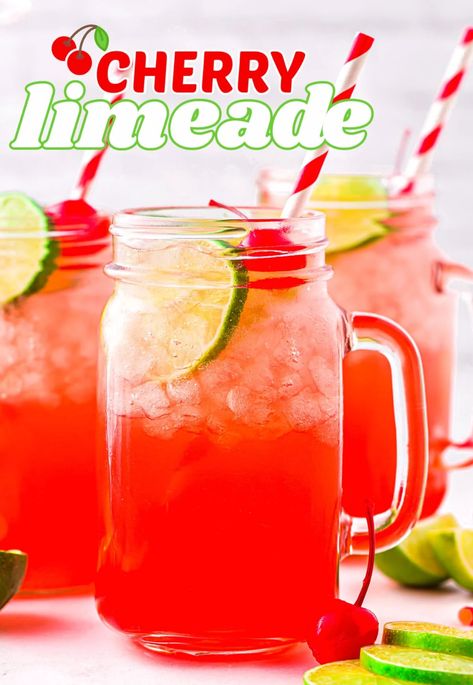 Sonic Diet Cherry Limeade Recipe, Short Quince Nails, Cherry Limeade Recipe, Dewy Summer Makeup, Limeade Drinks, Sonic Cherry Limeade, Limeade Recipe, Alcoholic Punch Recipes, Quince Nails