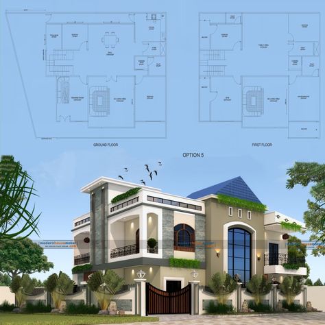 House Elevation, Floor Plans, Villa, Flooring, House Design, How To Plan, Design