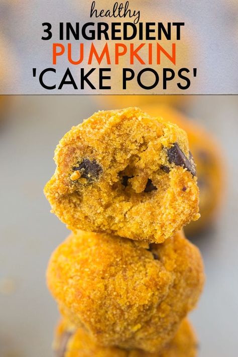 Healthy 3 Ingredient Pumpkin Cake Pops + Food Judgement 3 Ingredient Pumpkin, Pumpkin Cake Pops, High In Fiber, Vegetarian Cake, Paleo Vegan, Delicious Pumpkin, Pumpkin Dessert, Pumpkin Cake, Paleo Dessert