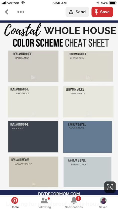 Balboa Mist And Hale Navy, Narrow Island, Lake House Paint Colors, Benjamin Moore Balboa Mist, Colors For Home, Balboa Mist, Edgecomb Gray, Navy Living Rooms, Navy Paint