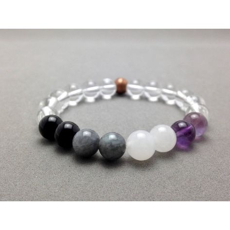 Aroace Jewelry, Demisexual Bracelet, Aroace Accessories, Biromantic Asexual, Asexual Flag, Jade Jewellery, Grey Jewelry, Jewellery Beads, Ace Pride