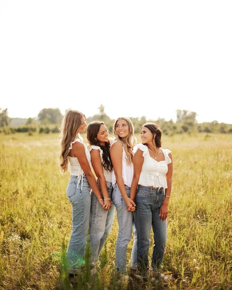 best friend senior sessions have my heart ✨💌 sophie, cana, lily, & abby — I wish you all the best senior year!!! You are so lucky to have each other. I hope the best for the new paths you all take after high school; keep shining your bright & hilarious personalities! Thank you for letting me capture these memories for you 🫶 #bestfriends #seniors #senior #seniorsunday #photographer #portraitphotographer #photography Trio Fall Photoshoot, 3 Best Friends Photoshoot Ideas, Friend Group Picture Ideas, Three Sisters Photoshoot Poses, Senior Group Photos, Trio Senior Pictures, Group Senior Photos, Senior Picture Ideas Best Friends, Senior Friends Pictures