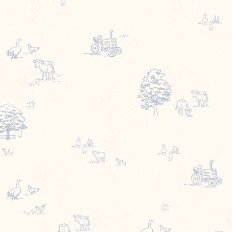 Country Farm Wallpaper - Blue – Ayara Home Farm Animal Wallpaper Iphone, Peel And Stick Vintage Wallpaper, Vintage Wallpaper Kitchen, Simple Nursery Wallpaper, Blue Nursery Wallpaper, Vintage Nursery Wallpaper, Farm Animal Background, Toddler Boy Wallpaper, Little Boy Wallpaper