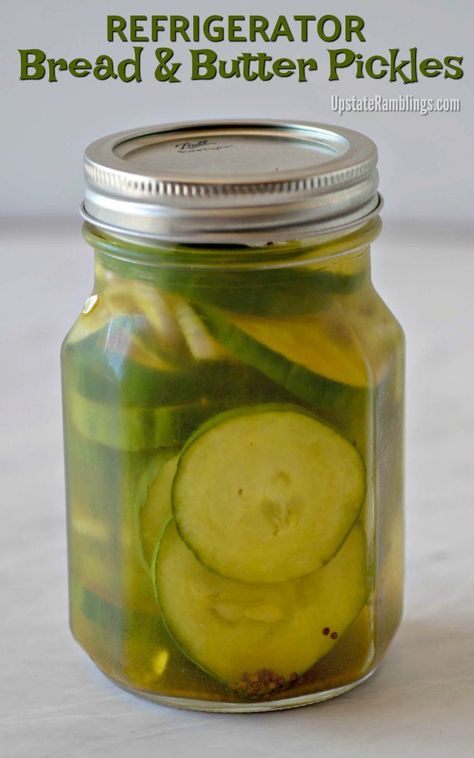 Make these quick and easy Refrigerator Bread and Butter Pickles with no canning equipment or fuss. These homemade pickles are made from garden fresh cucumbers, vinegar and spices for an easy side dish for your summer sandwiches. #pickles #refrigeratorpickles #breadandbutterpickles #quickpickles Refrigerator Bread And Butter Pickles, Quick Pickle, Bread And Butter Pickles, Canning Equipment, How To Make Pickles, Butter Pickles, Summer Sandwiches, Spicy Pickles, Refrigerator Pickles