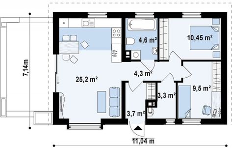 7 Beautiful Small House Design You Can Build Under 100 SQM Small House Images, Design Case Mici, Design Casa Piccola, Free Floor Plans, Beautiful Small Homes, Small Floor Plans, 2 Bedroom House Plans, Small Modern Home, Duplex House Plans