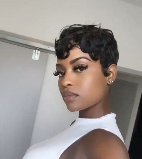 Pixie Cut Styles Black Women, Short Hairstyle Black Women Round Face, Grown Out Pixie Black Women, Long Pixie Haircut For Black Women, Relaxed Pixie Haircut Black Women, Short Haircut Black Women, Short Hair Cuts For Women Black, Short Haircut For Black Women, Short Hair Cuts Black Women