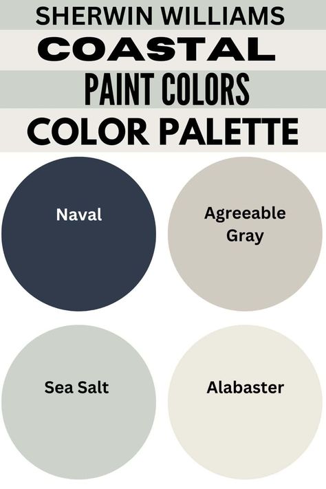 Sherwin Williams Coastal Paint Colors - West Magnolia Charm East Coast Paint Colors, Sherwin Williams Nautical Colors, Sea Mariner Sherwin Williams, Seasalt Sw Bathroom, Sherwin Williams Naval Color Palette, Coastal Paint Colors Sherwin Williams, Sherwin Williams Coastal Paint Colors, Sherwin Williams Coastal, Interior Door Paint Colors