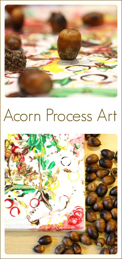 Acorn Process Art - Fun Fall Art for Kids to Create Fall Art For Kids, Fall Art Projects For Kids, Process Art Preschool, Autumn Preschool Theme, Acorn Painting, Preschool Units, Fall Preschool Activities, Acorn Crafts, Fall Art Projects