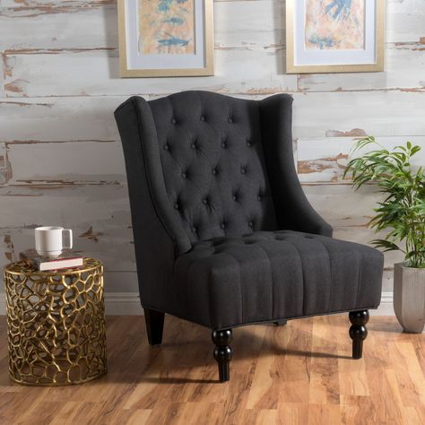 Farmhouse Armchair, High Back Accent Chairs, Wingback Accent Chair, Fabric Accent Chair, Elegant Chair, Christopher Knight, Noble House, Furniture Hacks, Christopher Knight Home