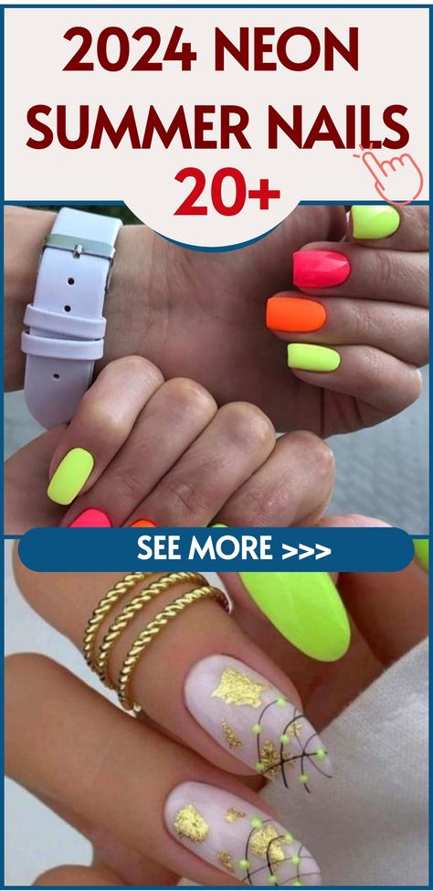 Illuminate your summer with vivid neon nail designs for 2024! Embrace a vibrant glow with our range of neon manicures featuring electrifying shades like neon pink, lime green, and fluorescent orange. Our expert technicians will craft dazzling designs from abstract art to playful geometric patterns that make a bold statement and celebrate your inner radiance. Whether you're lounging at the beach or dancing under the stars, these neon nail designs will inject color and energy into your look. Neon Nails Summer 2024, Short Neon Nails, Neon Summer Nails, Red White Blue Nails, Summer Nails Bright, Firework Nail Art, Summer Nails Neon, Fluorescent Nails, Firework Nails