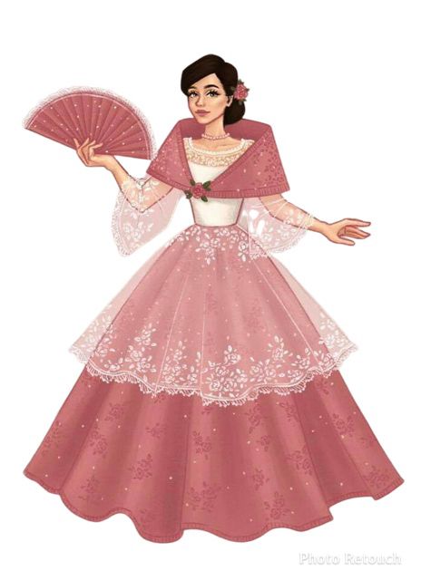 Filipiniana Dress Modern Drawing, Filipino Old Fashion, Filipino Dress Drawing, Filipino Traditional Clothing Drawing, Filipino Dresses Traditional, Filipina Traditional Clothes, Philippines Dress Traditional, Philippiniana Dress, Philippines Culture Outfit