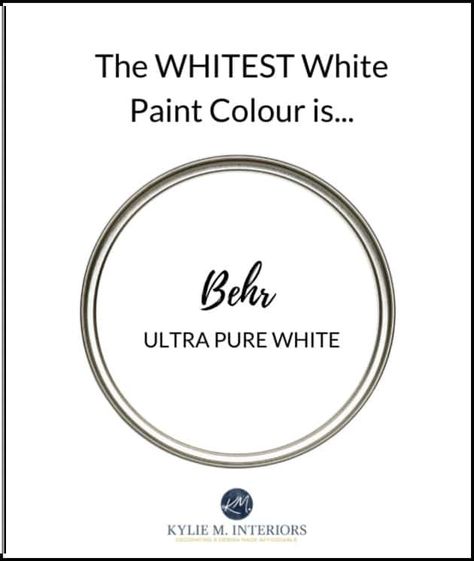 The 6 WHITEST White Paint Colors (TRUE WHITES) - Kylie M Interiors Whitest White Paint, Behr Ultra Pure White, White Paint Colours, Home Paint Colour, Kylie M Interiors, Behr Ultra, Best White Paint, White Paint Colors, Paint Colour