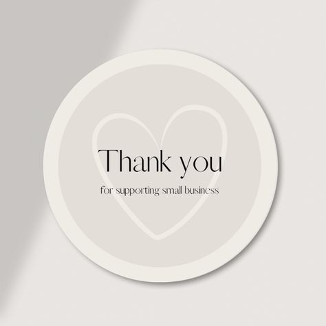 Aesthetic modern thank you sticker for small business | Fully editable in Canva | Printable sticker template #thankyousticker #stickertemplate Thank You Stickers Aesthetic, Business Label Ideas Design, Business Card Sticker, Thank You Small Business, Sticker Thank You Design, Sticker Template Aesthetic, Small Business Logo Ideas Aesthetic, Thank You Sticker Design, Thank You Stickers Business