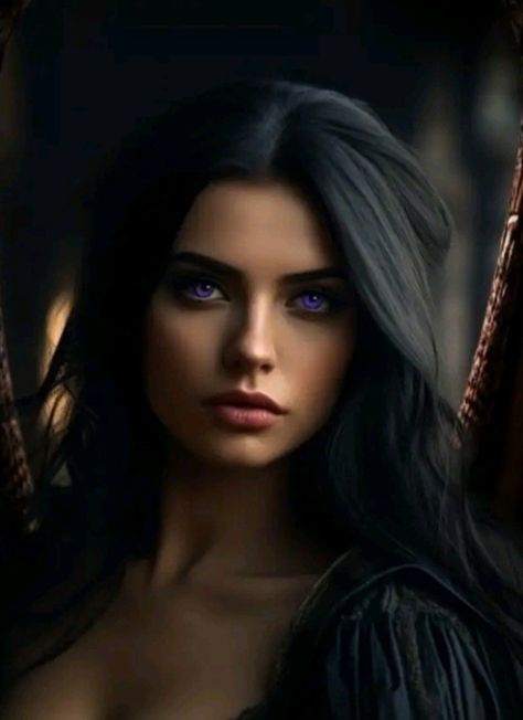 Dark Hair Female Character Art, Black Hair Character Inspiration, People With Purple Eyes, Black Hair Blue Eyes Woman, Dark Hair Character, Vivian Aesthetic, Female Character Inspiration Black Hair, Black Hair Violet Eyes, Dark Purple Eyes