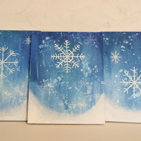 Mantle Art Snowflake Triptych - DecoArt Acrylic Paint and Art Supplies Mantle Art, Triptych Painting, Tutorials Diy, Horse Drawings, Mantle Decor, Craft Inspiration, Painting Crafts, Art Tutorials, Acrylic Paint