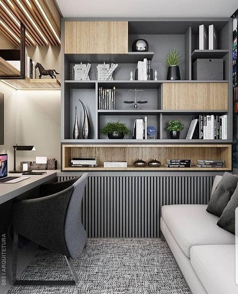 Modern Home Offices, Pelan Rumah, Small Space Interior Design, Desain Pantry, Study Room Design, Modern Office Interiors, Small Home Offices, غرفة ملابس, Small Home Office