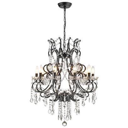 House of Hampton® 52'' Abhirup 5 - Blade Crystal Ceiling Fan with Pull Chain and Light Kit Included & Reviews | Wayfair Black Candle, Classic Chandelier, Wrought Iron Chandeliers, Crystal Flowers, Candle Style Chandelier, Hanging Crystals, Iron Chandeliers, Traditional Chandelier, Drum Chandelier