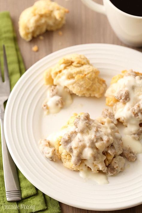 Biscuits and Gravy For Two Small Batch Biscuits, Biscuit And Gravy, Buttermilk Drop Biscuits, Biscuits Gravy, Baked Breakfast, Drop Biscuits, Sausage Gravy, Biscuits And Gravy, Time To Relax