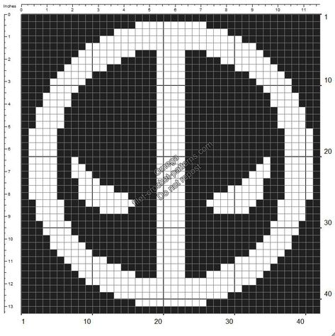 Deadpool Crochet Blanket Free Pattern, Deadpool Crochet Pattern, Deadpool Crochet Pattern Free, Filet Crochet Patterns Free, Thread & Yarn, Filet Crochet, Pattern Download, Deadpool, Retail Logos