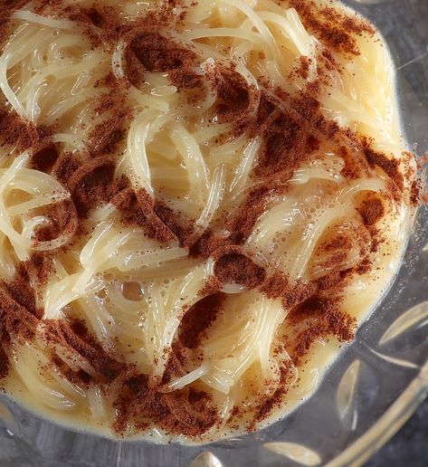 Vermicelli Pudding, Rice Noodle Recipes, Portuguese Desserts, Rice Vermicelli, Pudding Desserts, Pudding Recipe, Portuguese Recipes, Noodle Recipes, Pudding Recipes