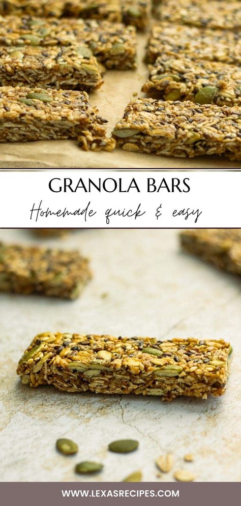 Quinoa Granola Bars, Simple Granola, Flax Granola, Bars At Home, Natural Granola, Honey Granola, Easy Granola, Healthy Granola Bars, Chewy Granola Bars