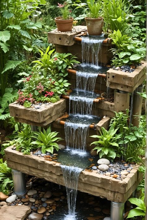 Top 15 DIY Water Table [Creative Ideas] Water Table Diy, Diy Water Table, Small Garden Waterfalls, Small Backyard Ponds, Diy Ponds Backyard, Fountain Ideas, Diy Water Feature, Diy Garden Fence, Tree House Diy