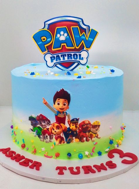 Dino Cakes, Paw Patrol Pups, Cream Cakes, Cakes For Boys, Cream Cake, Paw Patrol, Birthday Cake, Cream, Cake