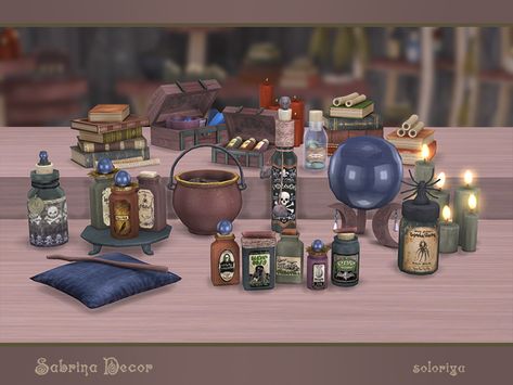 soloriya's Sabrina Decor The Sims 4 Pack, Sims 4 Clutter, Pelo Sims, Sims 4 Cc Folder, Sims Games, Sims Four, Sims4 Clothes, Sims 4 Cc Packs, Sims 4 Cc Furniture