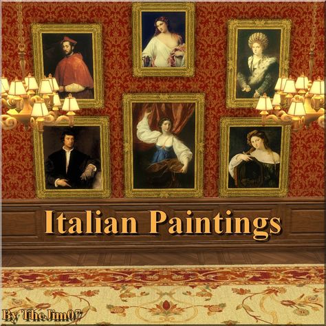 Mod The Sims - Italian Paintings Fancy Painting, Sims Memes, Sims 4 Nails, History Games, Medieval Paintings, Italian Paintings, Tudor History, Sims 4 Cc Folder, Casas The Sims 4