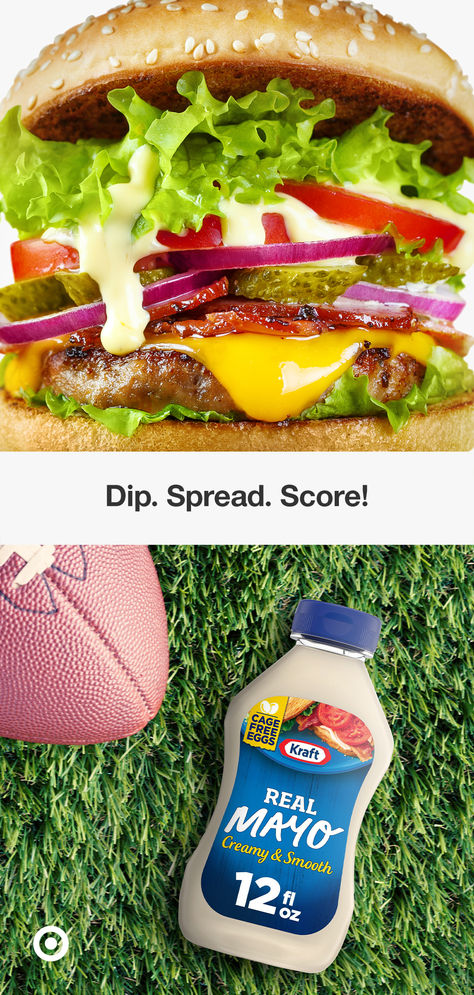 Add flavor to your celebrations with Kraft Real Mayo. Creamy & light, it works well as a spread or a dip with all your game-day favorites. Get it at Target. Snacks From Target, Fall Tailgating, Tailgating Food, Gourmet Sandwiches, Game Day Snacks, Barefoot Contessa, Aesthetic Board, Summer Grilling, Dinner Options