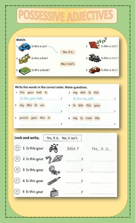 Family and friends 1 unit 2 worksheet Family And Friends 1 Worksheet, English Liveworksheet, Possessive Adjectives, English Learning Books, False Friends, Learning Books, English As A Second Language (esl), English As A Second Language, English Worksheets